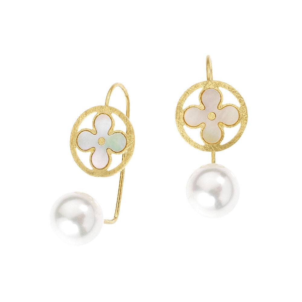 Ottaviani Orecchini in metallo placcato oro18k,perle bij