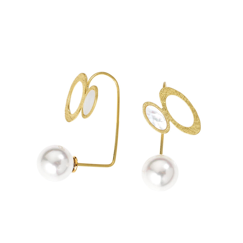 Ottaviani Orecchini in metallo placcato oro18k,perle bij