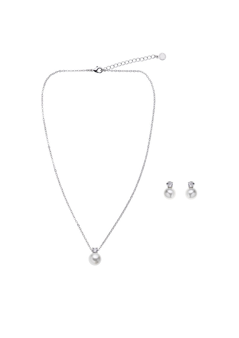 Ottaviani Orecchini Rodiati Con Cubic Zirconia E Perle