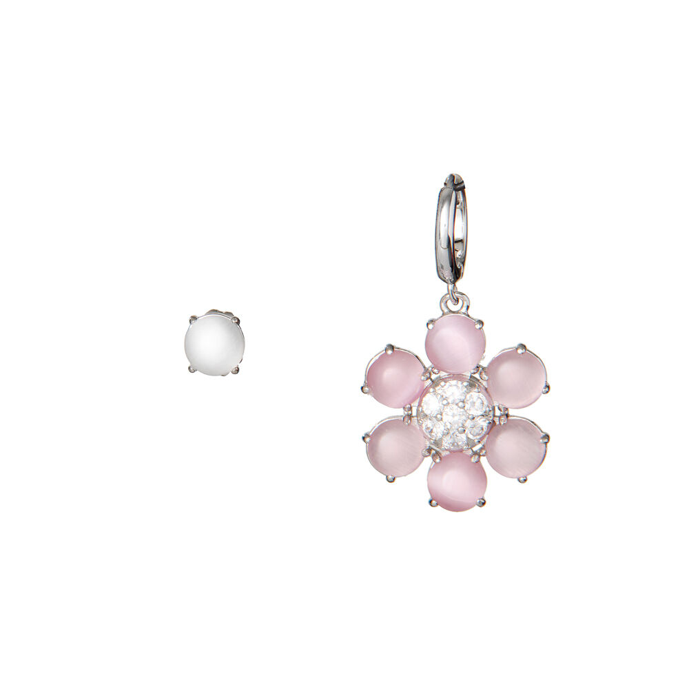 Ottaviani Orecchini rodiati con cubic zirconia e resina