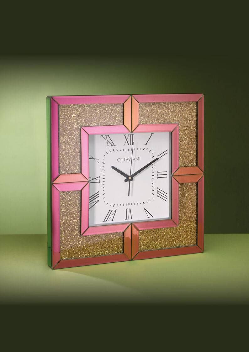 Ottaviani Orologio Da Parete "rainbow Rosa" C/cr.50x50 C