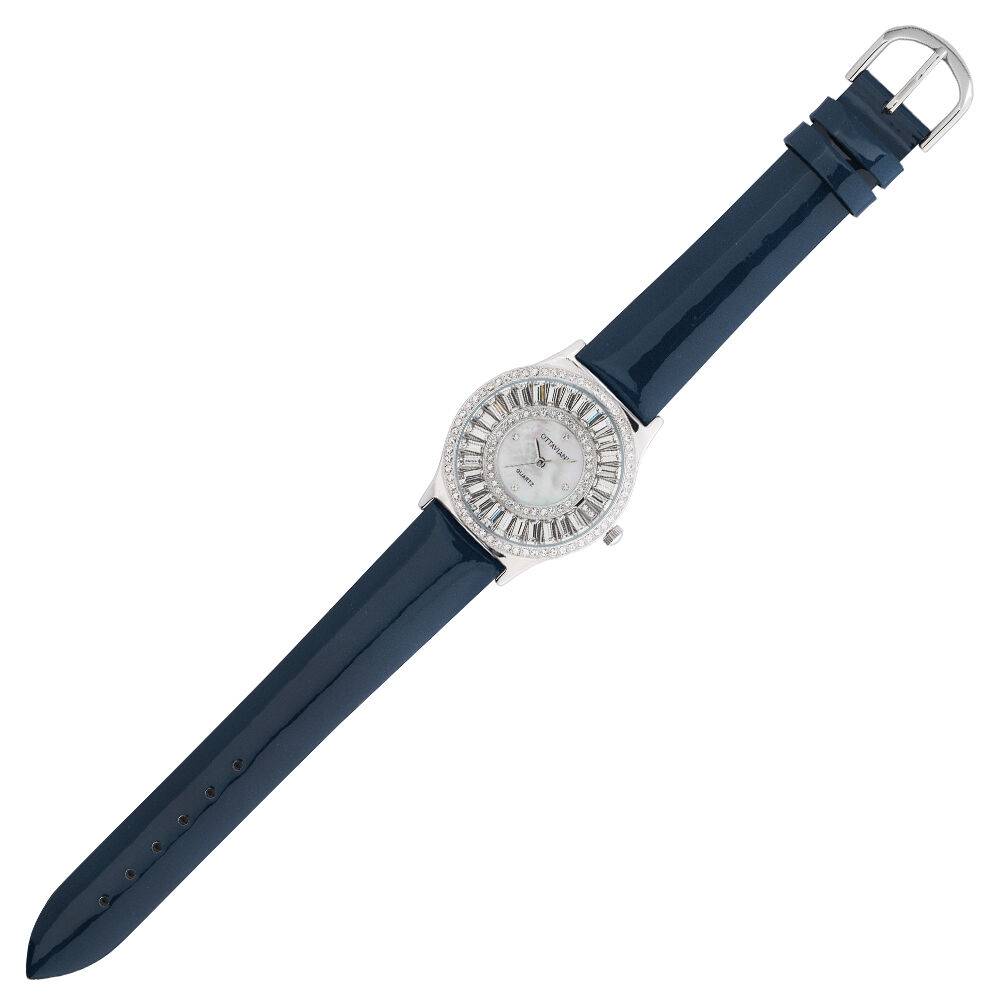 Ottaviani Orologio quarzo acciaio,strass-vernice blu
