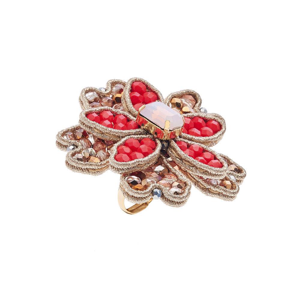 Ottaviani Anello con perline,cristalli e strass