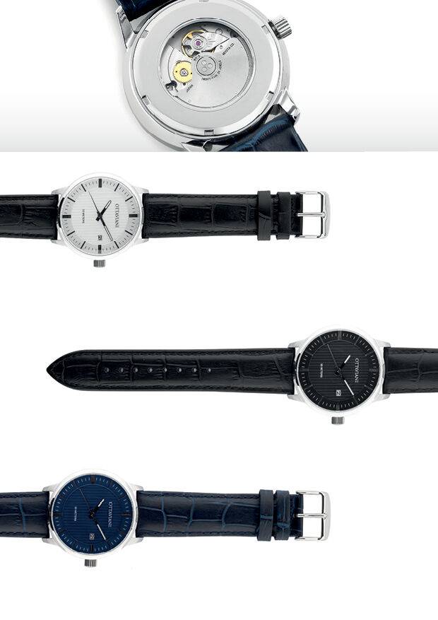 Ottaviani Automatico Quadrante Blu E Pelle Blu