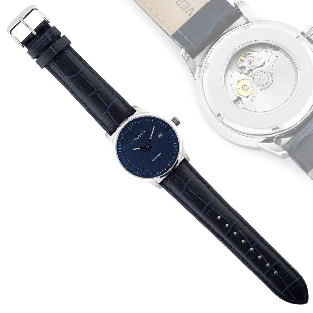 Ottaviani Automatico quadrante blu e pelle blu