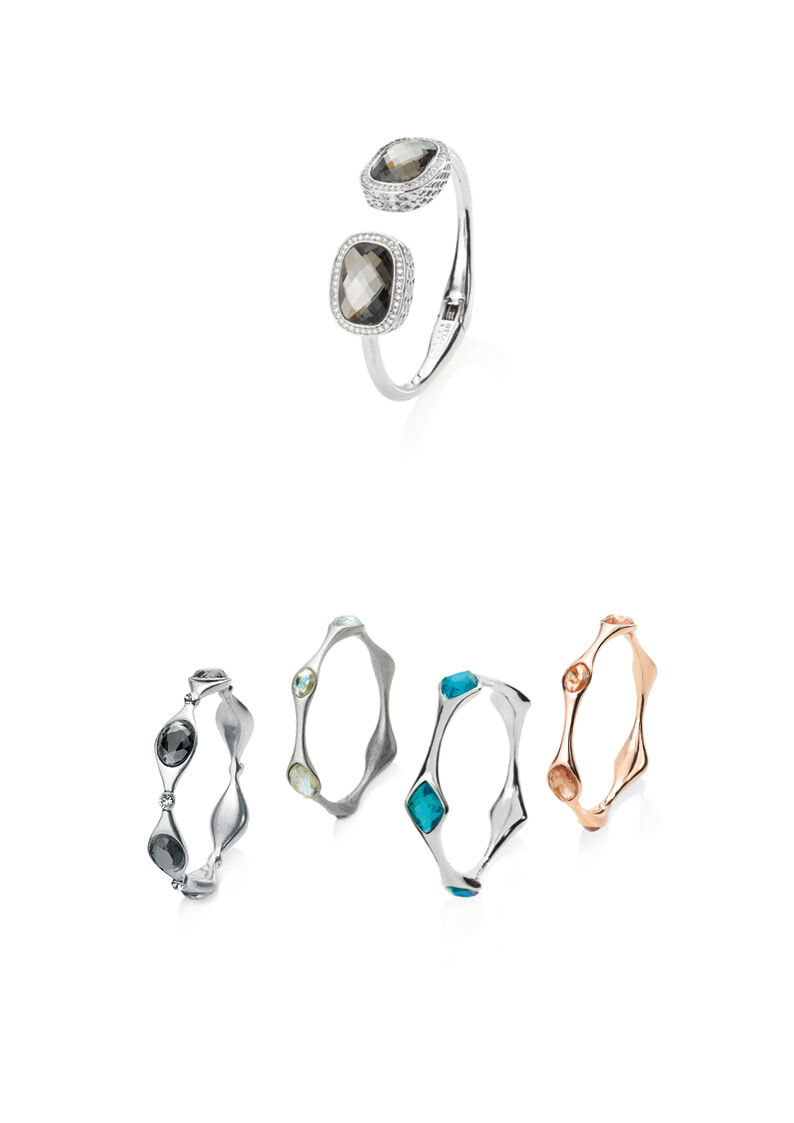 Ottaviani Bangle In Metallo Rodiato Con Cristalli