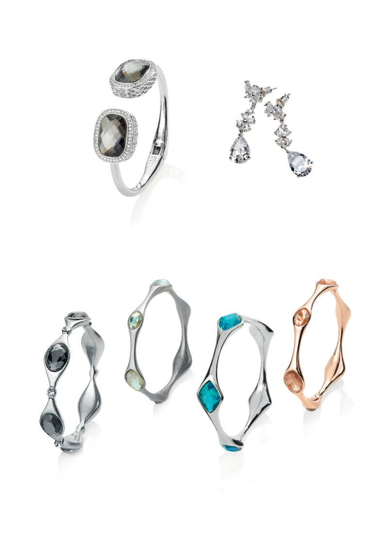 Ottaviani Bangle In Metallo Rodiato Con Cristalli