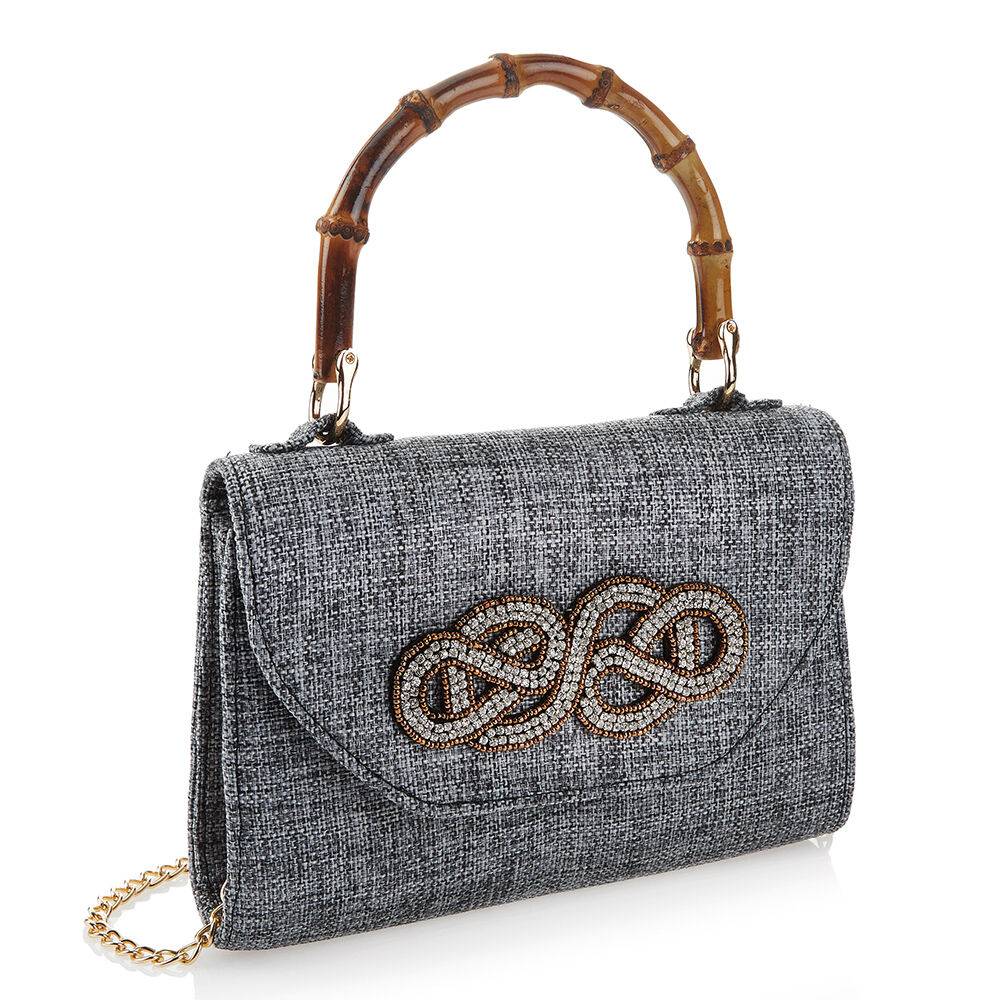 Ottaviani Borsa gioiello in tessuto con cristalli