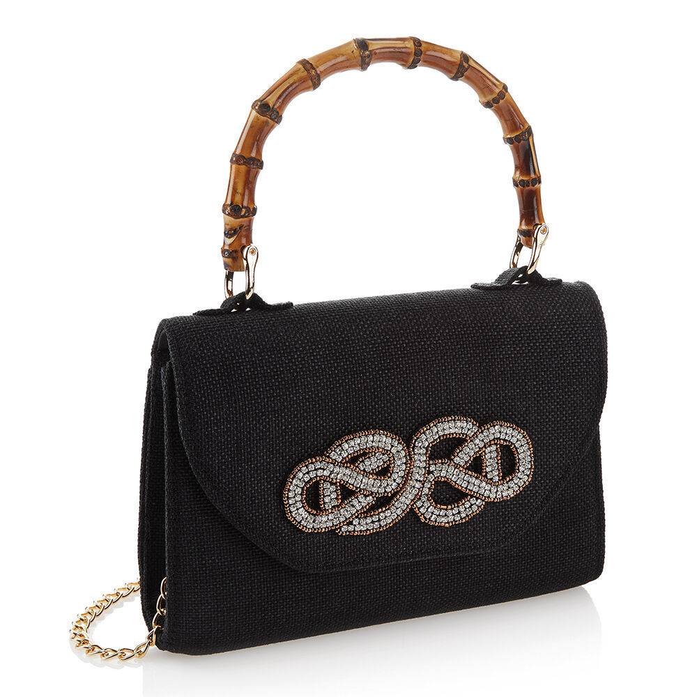 Ottaviani Borsa gioiello in tessuto con cristalli