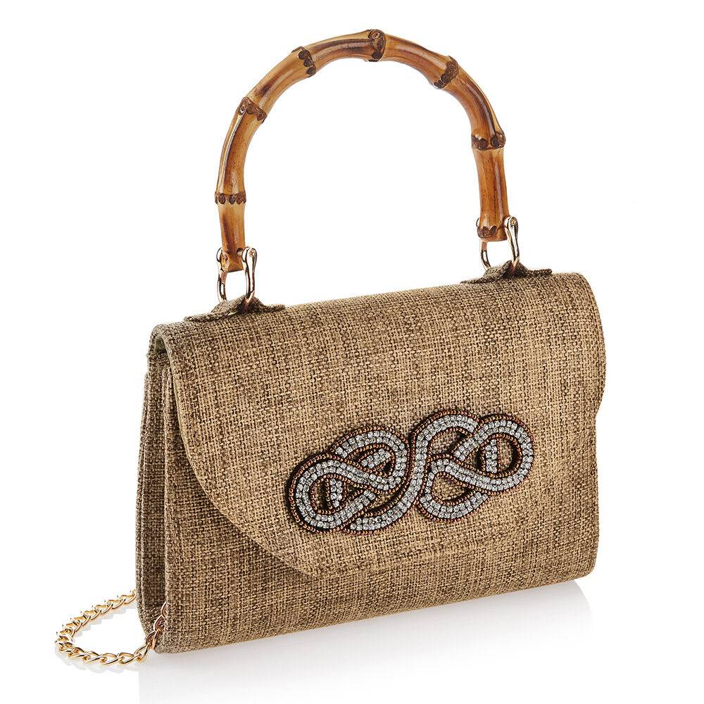 Ottaviani Borsa gioiello in tessuto con cristalli