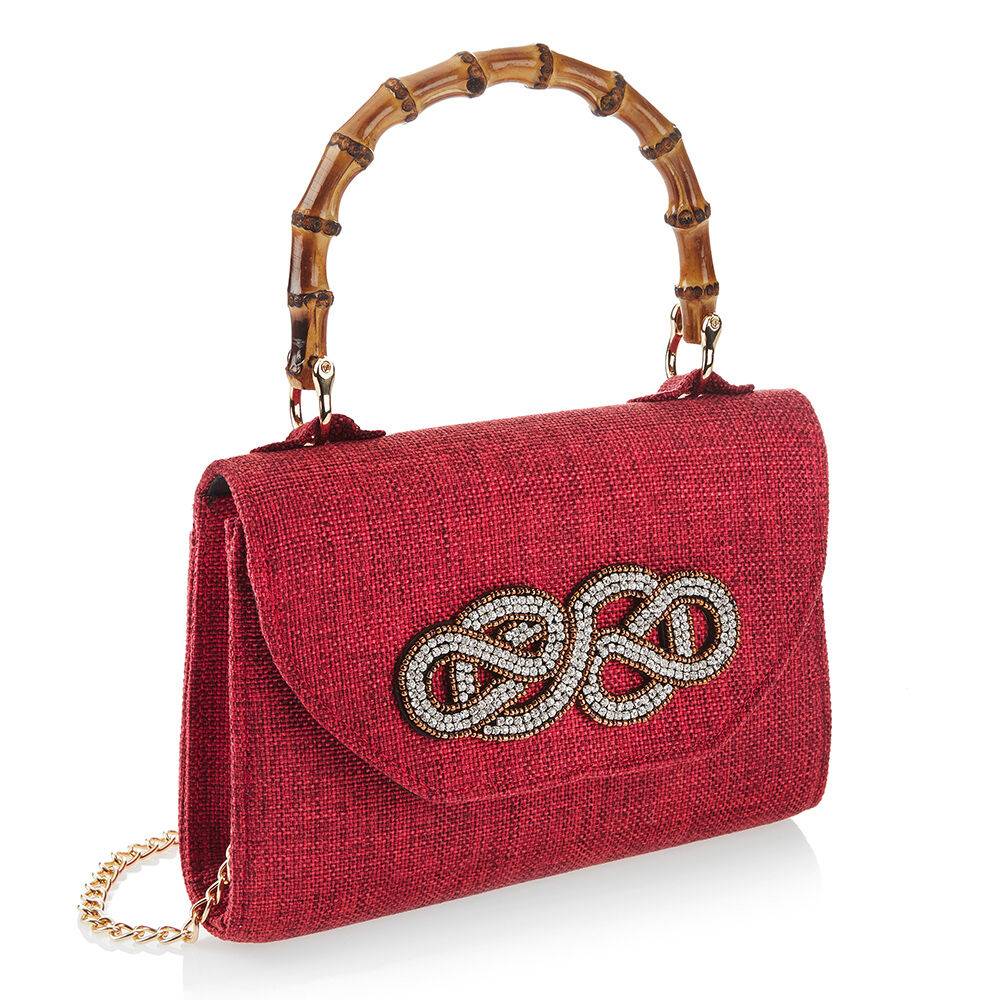 Ottaviani Borsa gioiello in tessuto con cristalli