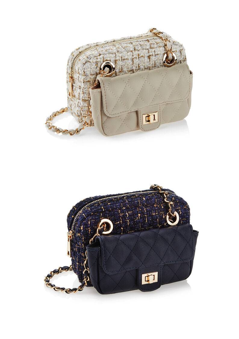 Ottaviani Borsa In Tessuto Boucle' Ed Ecopelle