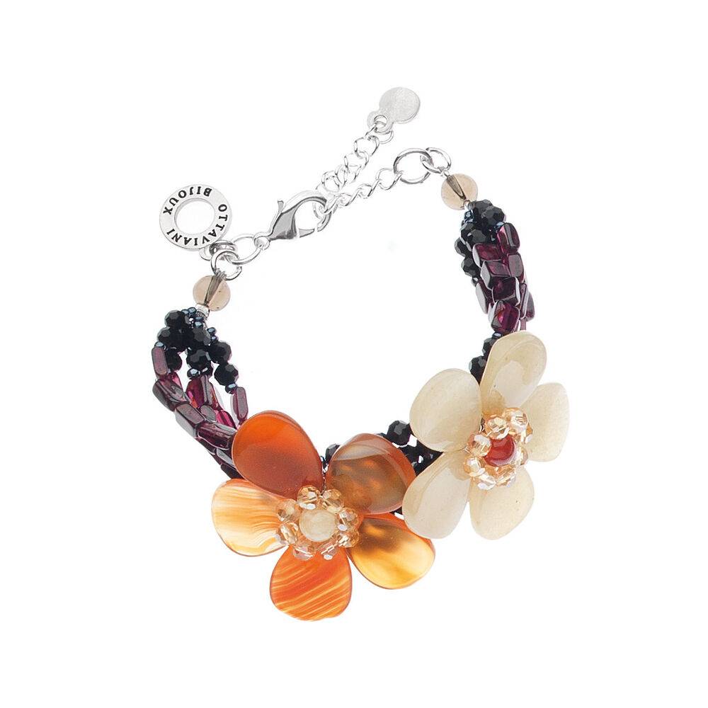Ottaviani Bracciale con agata,granata e cristalli
