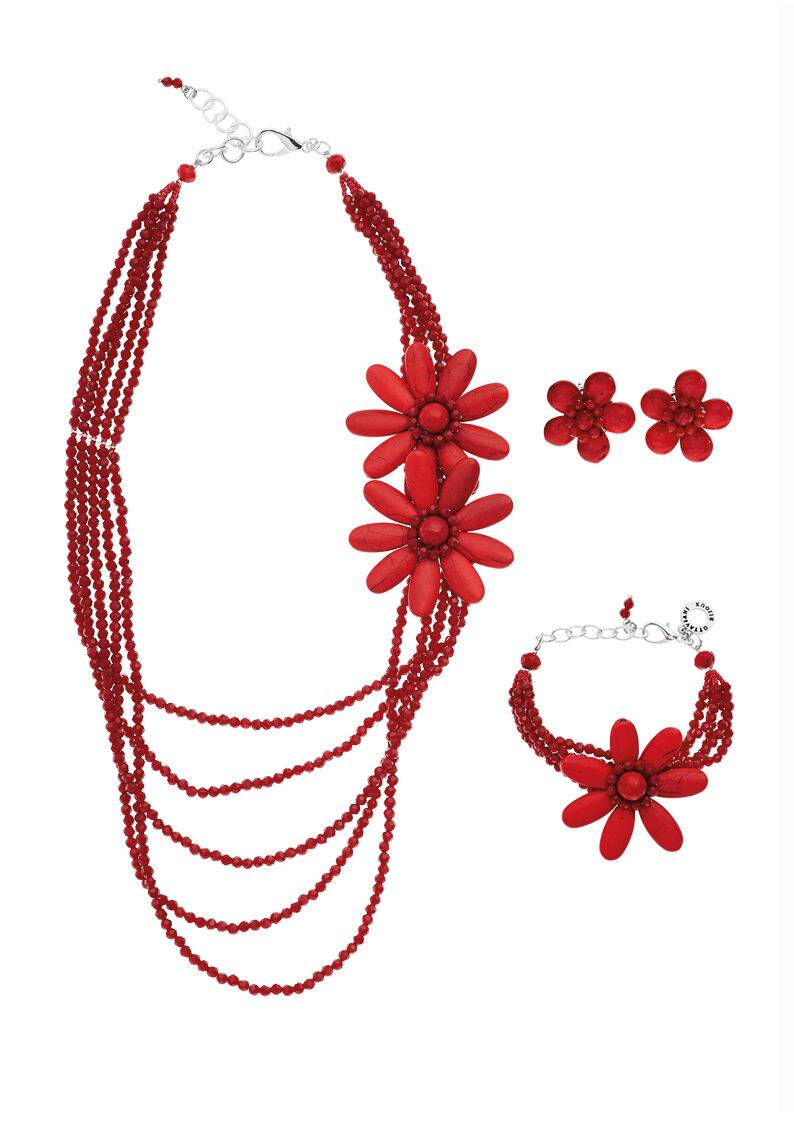 Ottaviani Bracciale Con Cristalli E Howlite Rosso