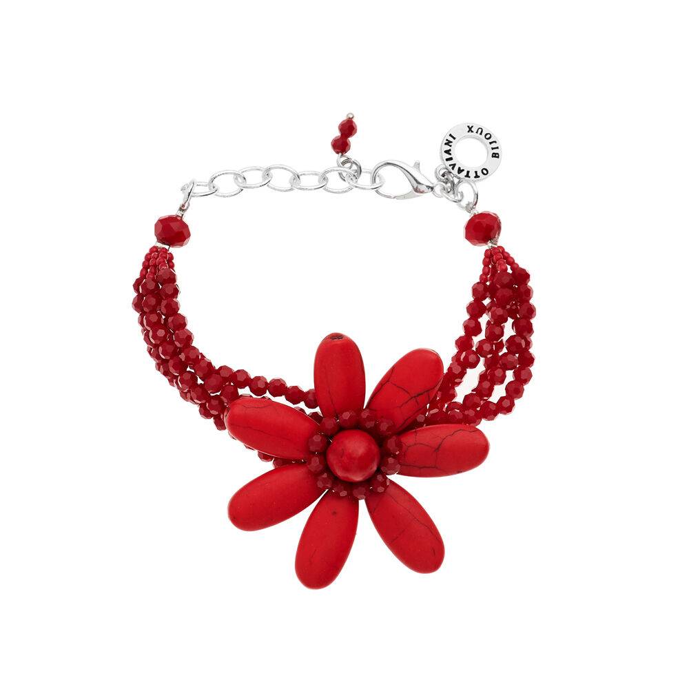 Ottaviani Bracciale con cristalli e howlite rosso