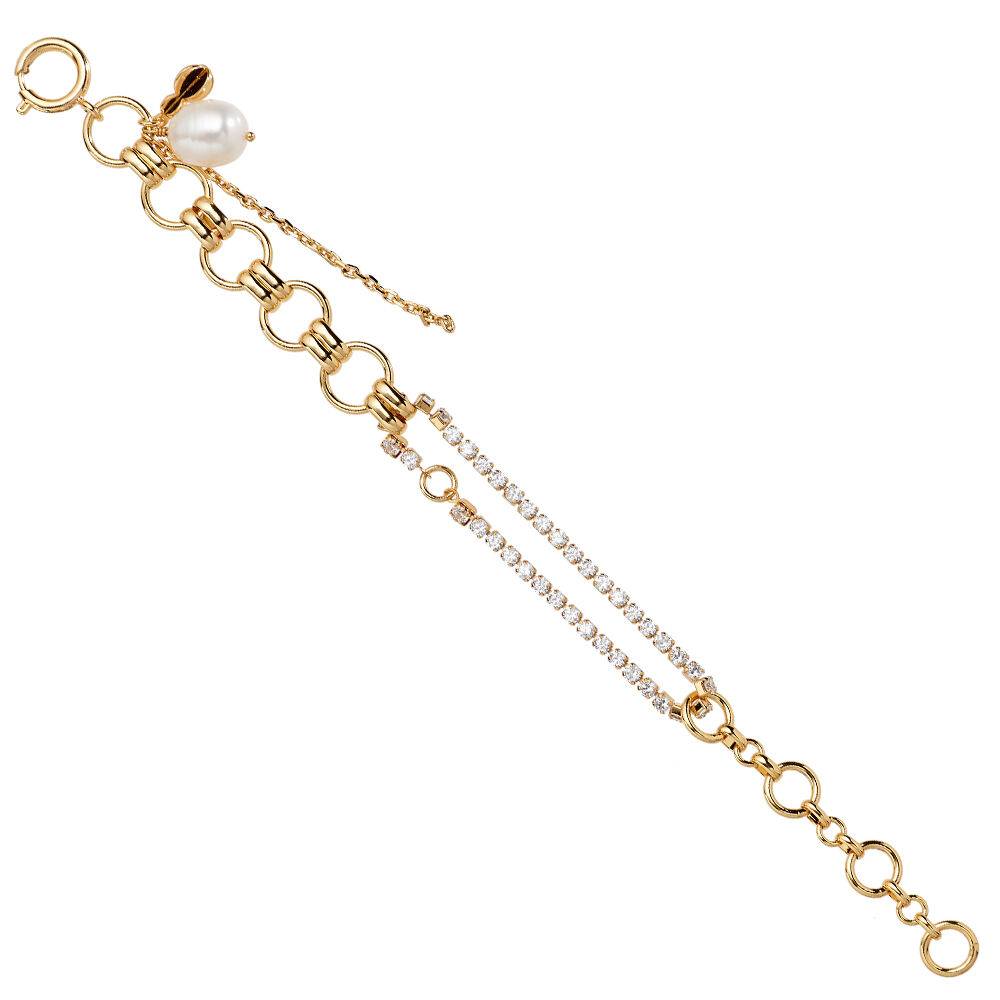 Ottaviani Bracciale dorato con perle