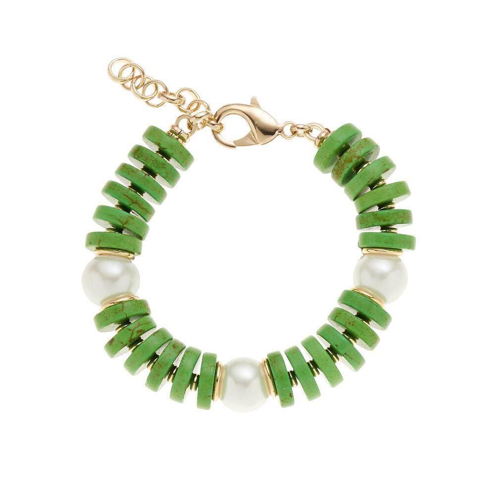 Ottaviani Bracciale dorato con perline e perle