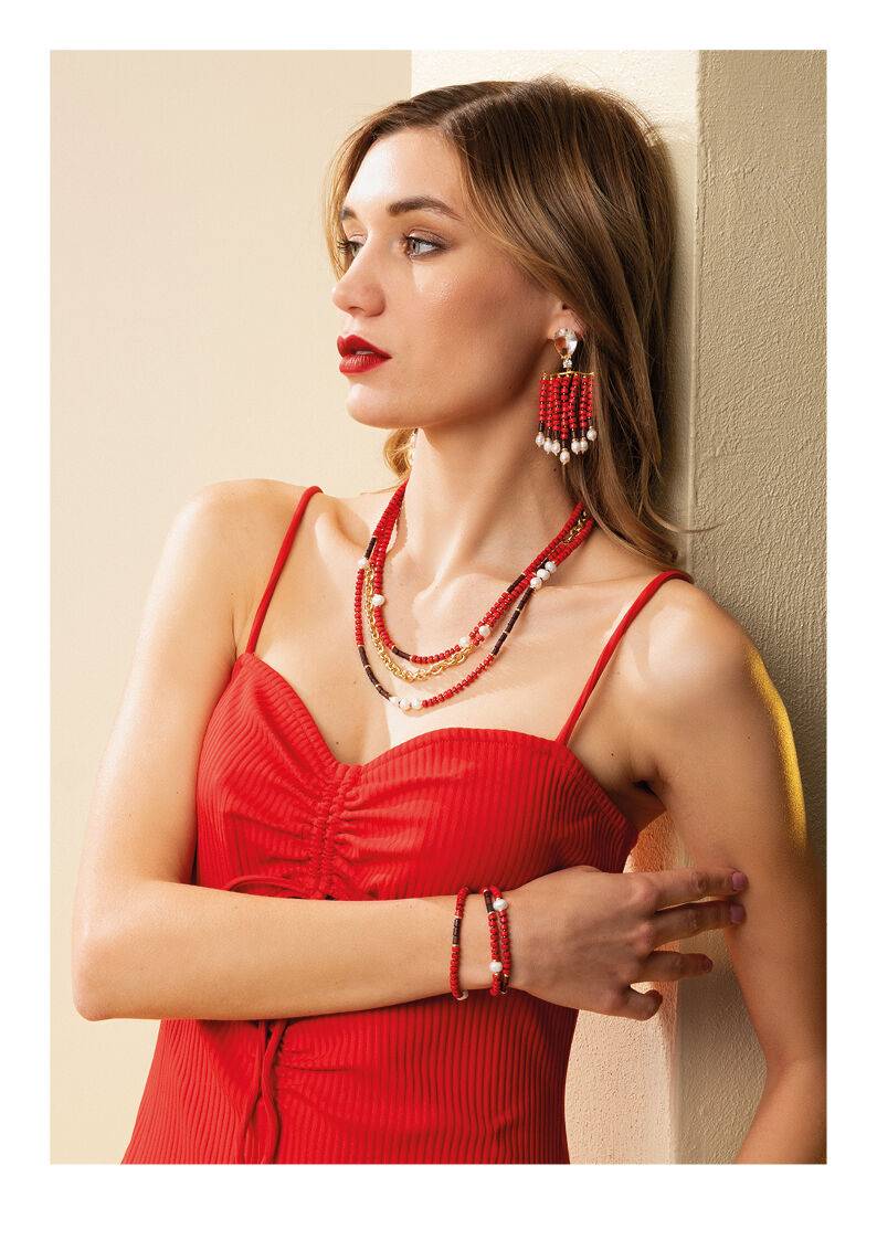 Ottaviani Bracciale Dorato Con Perline E Perle