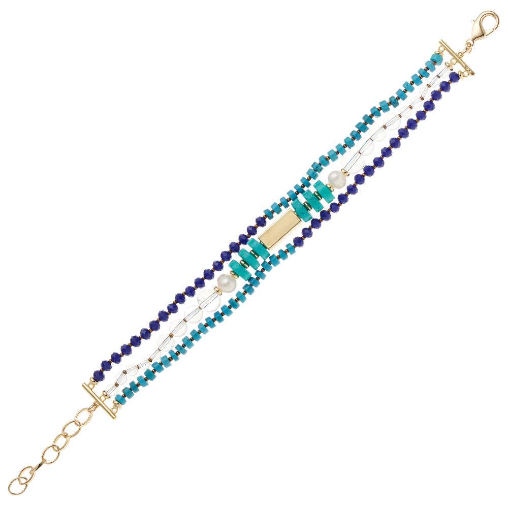 Ottaviani Bracciale dorato con perline e perle