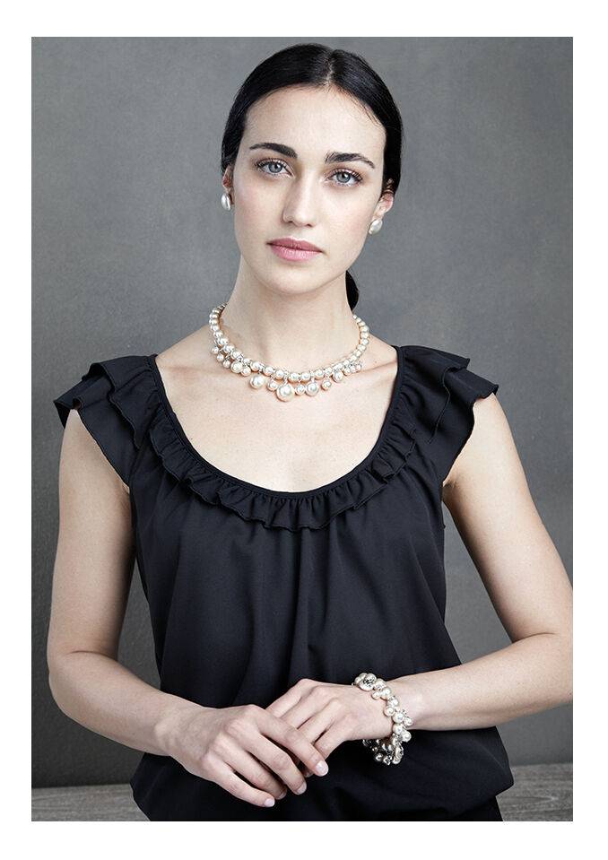 Ottaviani Bracciale Elastico Con Perle Di Vetro