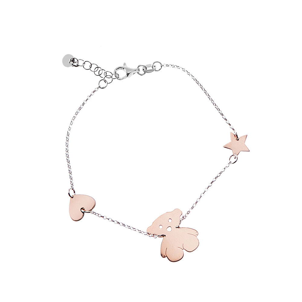 Ottaviani Bracciale in argento rodiato e rose gold