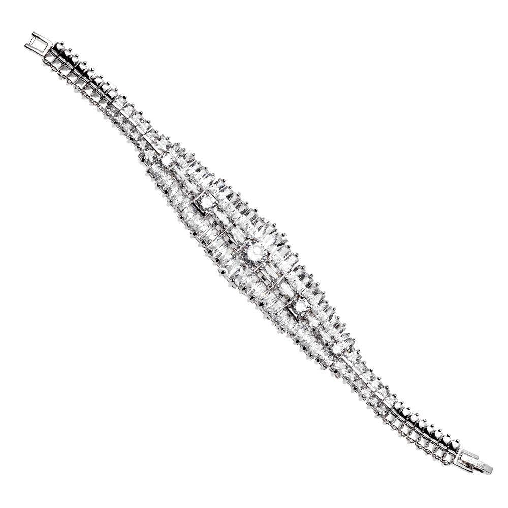 Ottaviani Bracciale rodiato con cristalli e strass