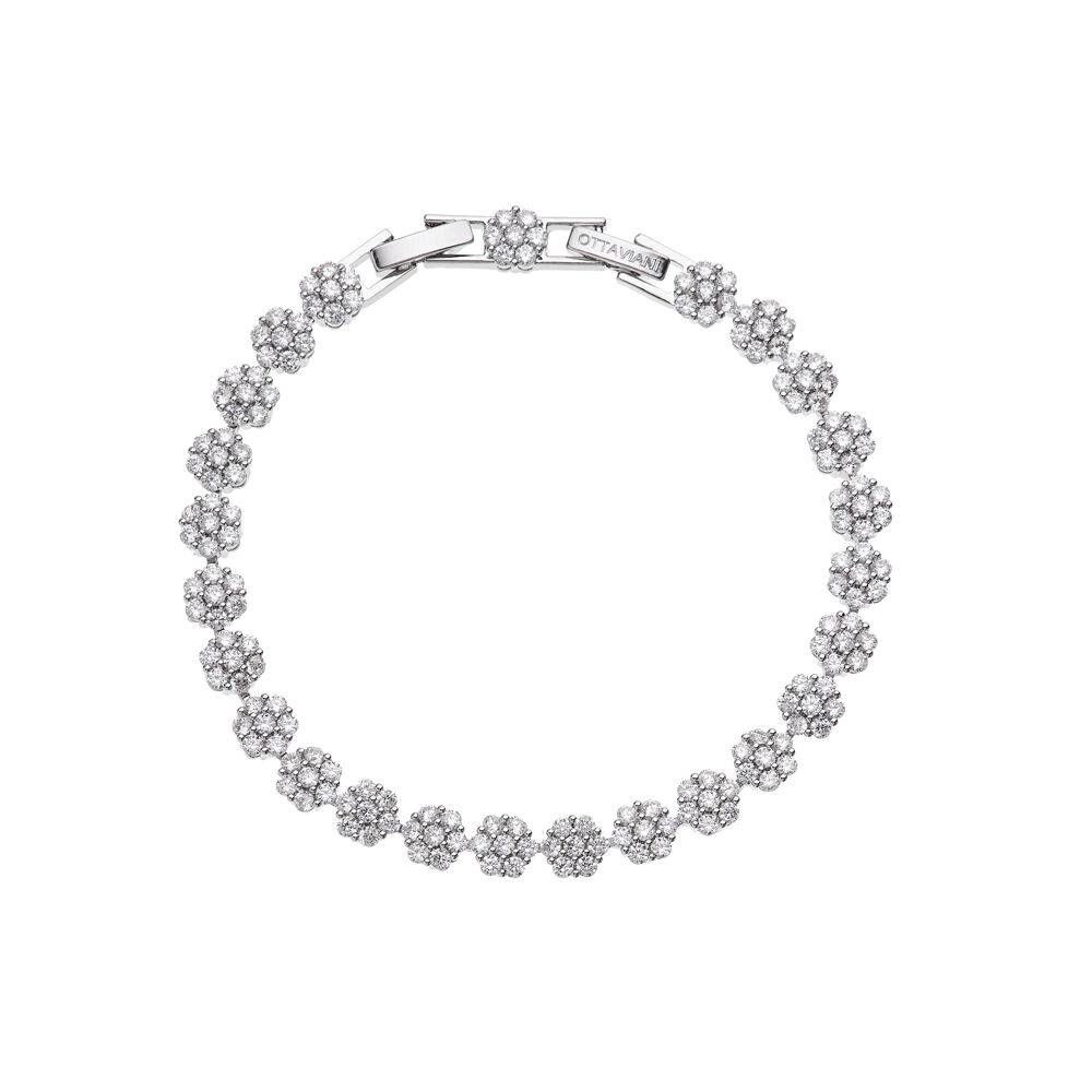 Ottaviani Bracciale rodiato con cubic zirconia