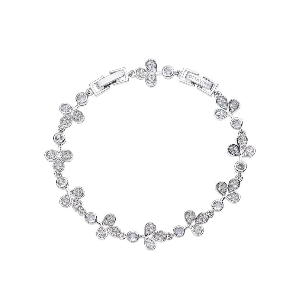 Ottaviani Bracciale rodiato con cubic zirconia