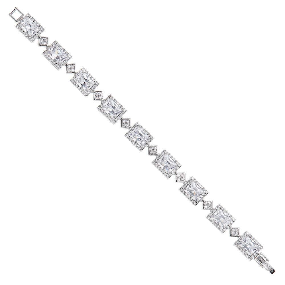 Ottaviani Bracciale rodiato con cubic zirconia