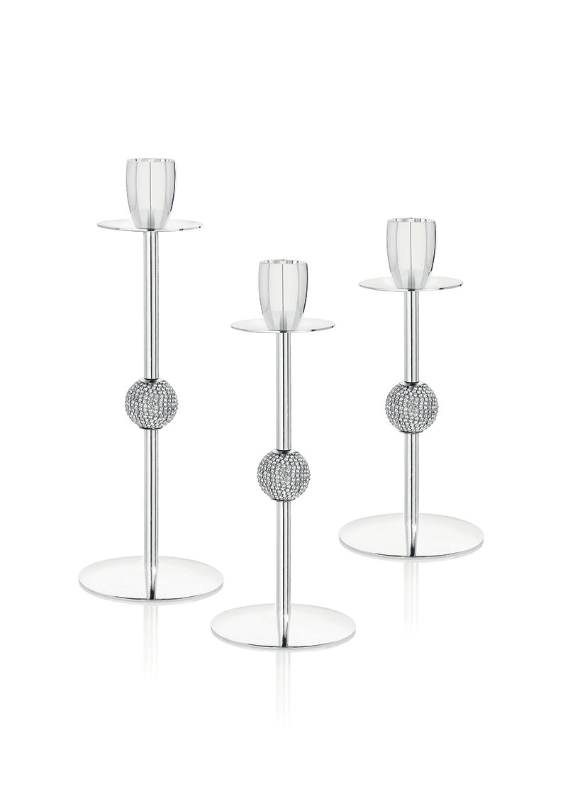 Ottaviani Candeliere In Metallo C/strass H.cm.23