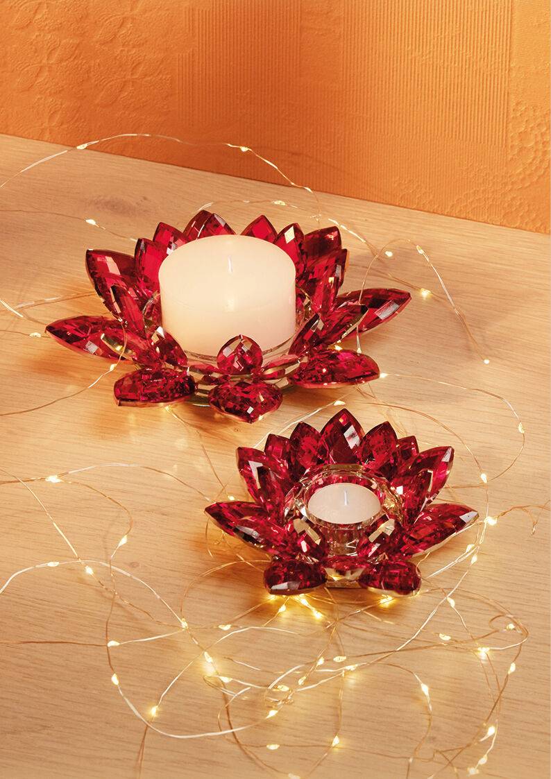 Ottaviani Candeliere "stella Di Cristallo Rossa"