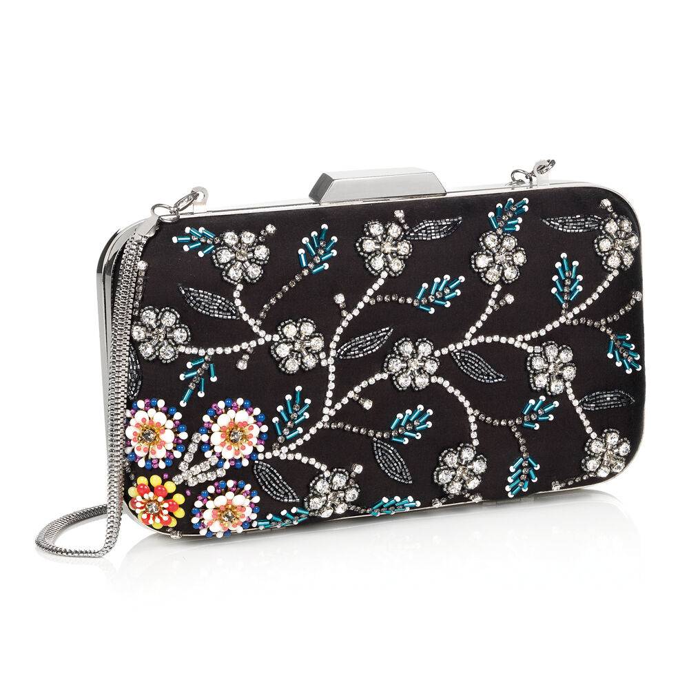 Ottaviani Clutch con perline,cristalli e strass