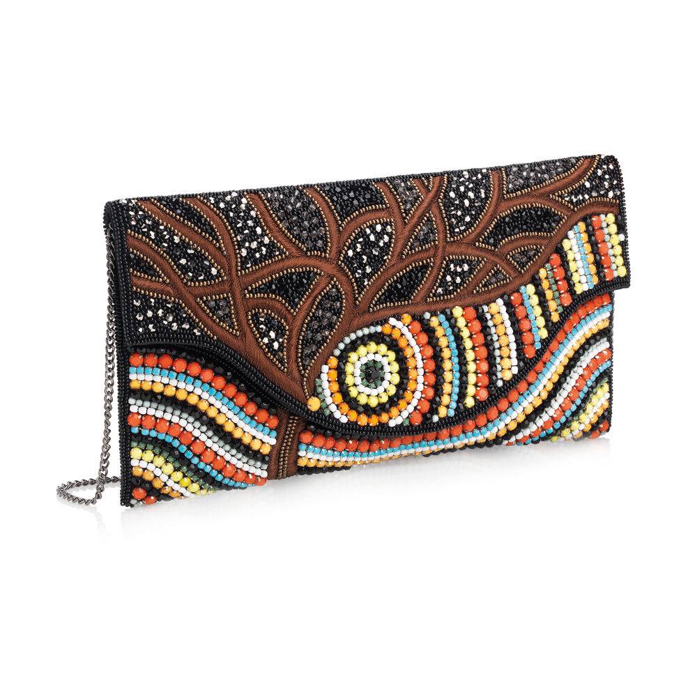 Ottaviani Clutch con perline,cristalli e strass