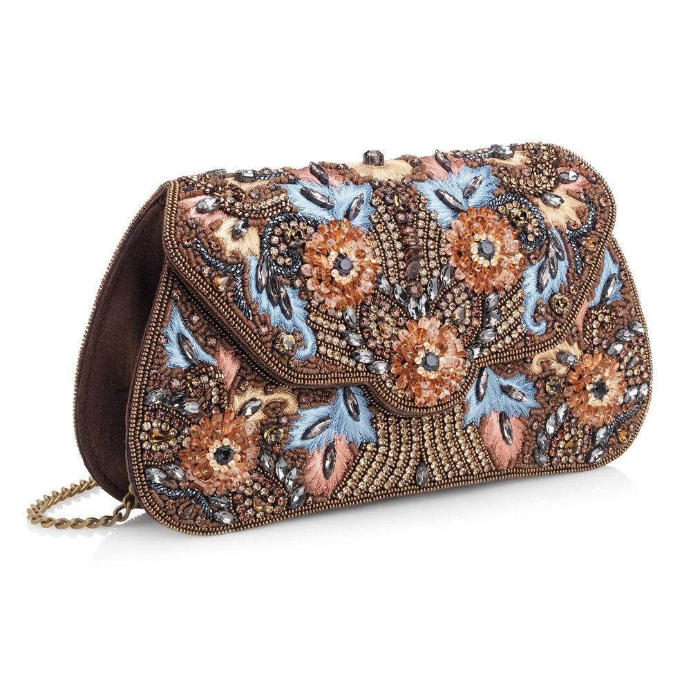 Ottaviani Clutch con perline,cristalli e strass