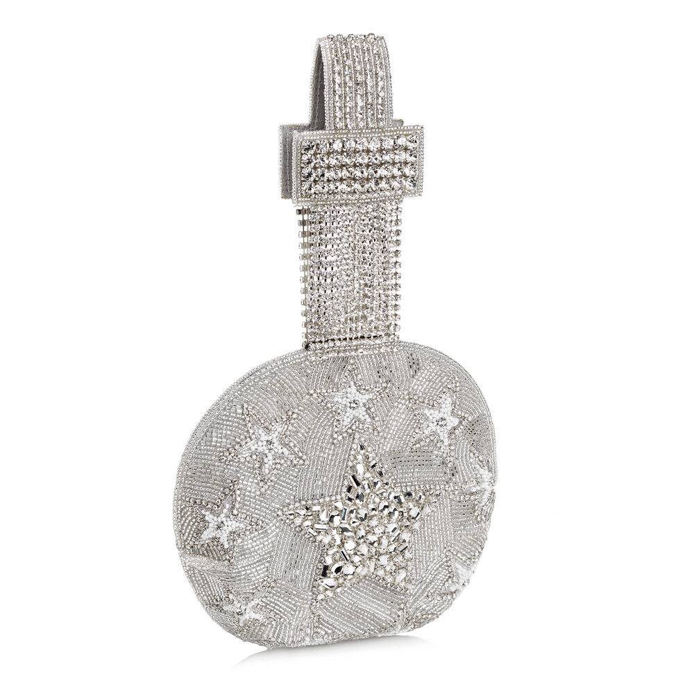 Ottaviani Clutch con perline,cristalli e strass