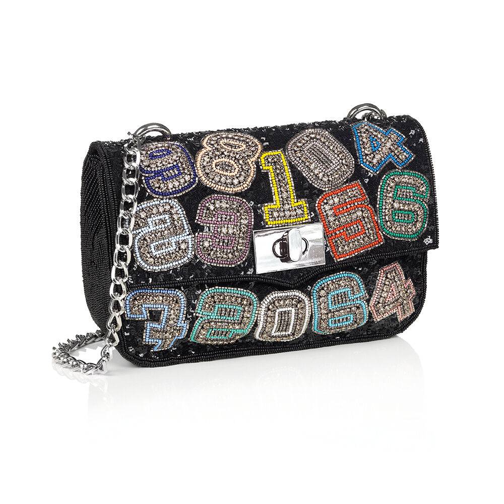 Ottaviani Clutch con perline,cristalli e strass