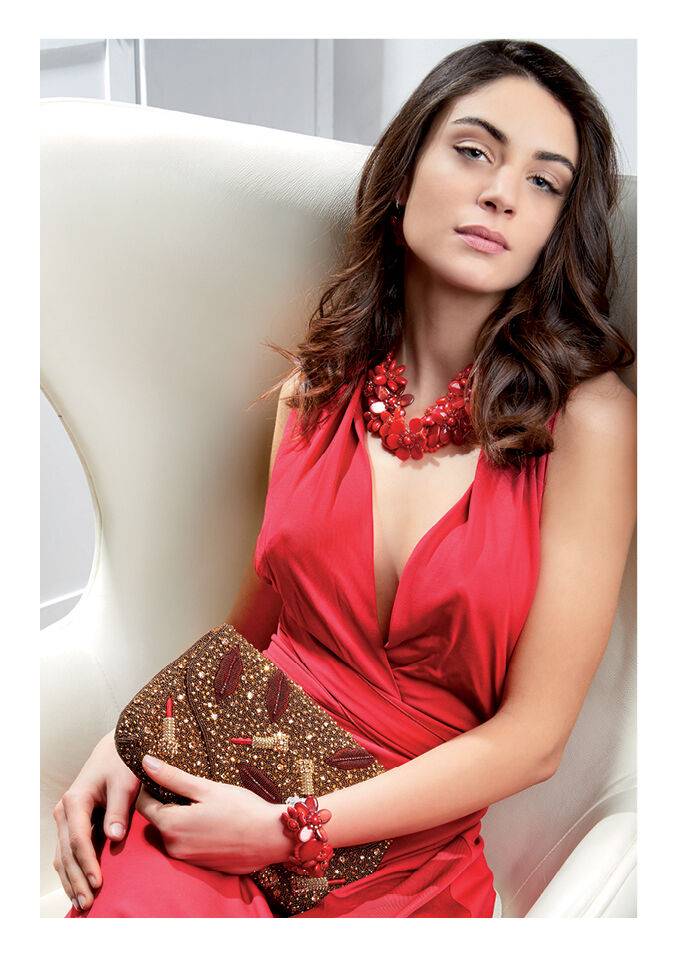 Ottaviani Clutch Con Perline,cristalli E Strass