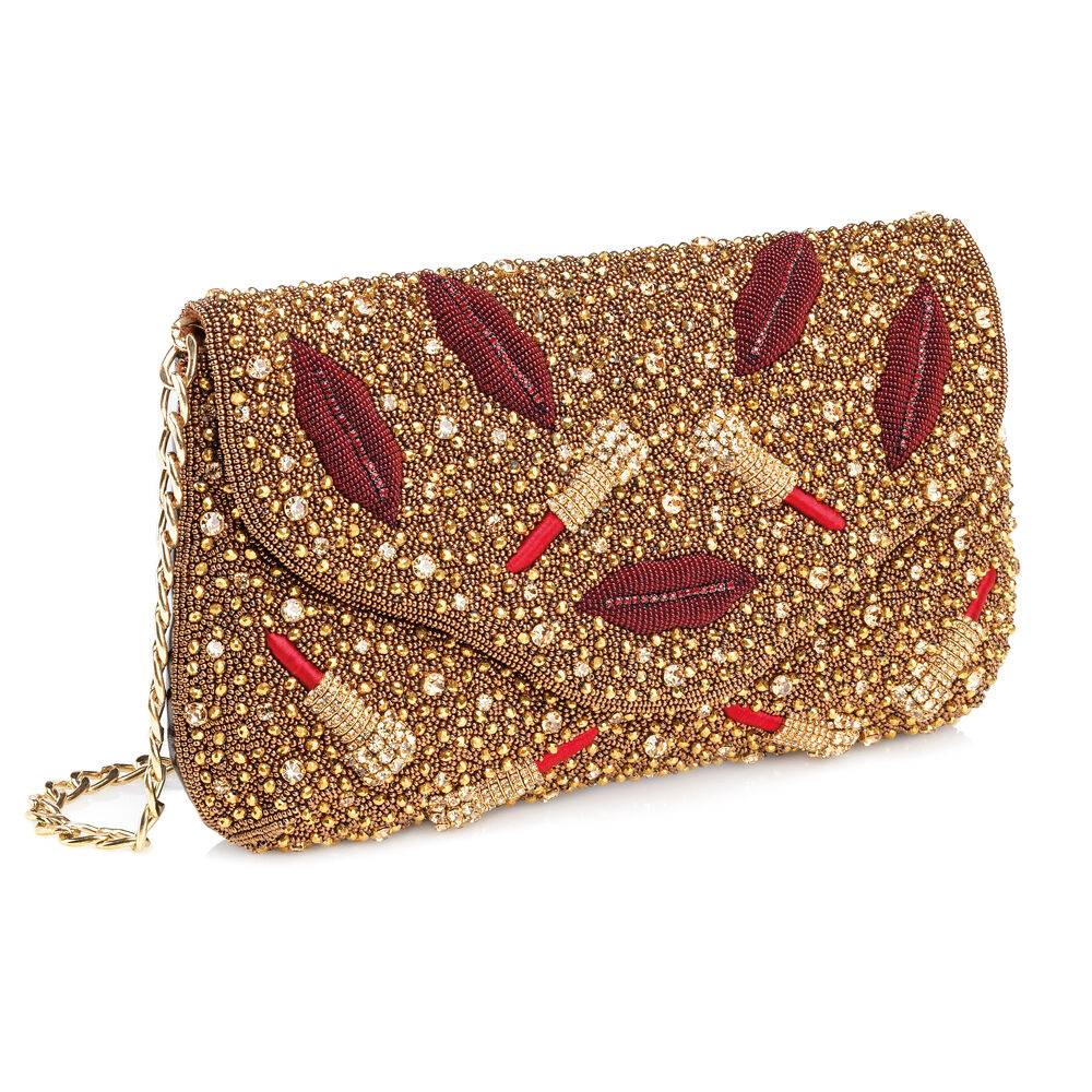 Ottaviani Clutch con perline,cristalli e strass