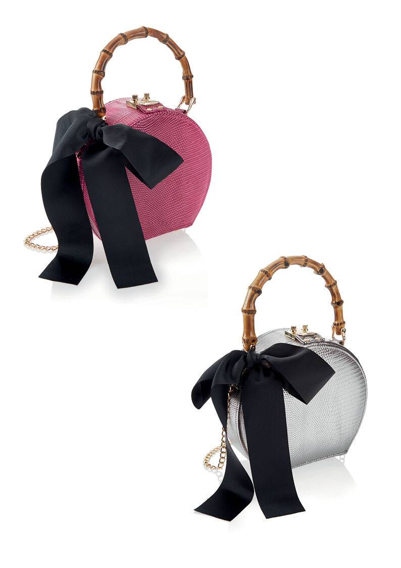 Ottaviani Clutch In Ecopelle Con Fiocco In Stoffa