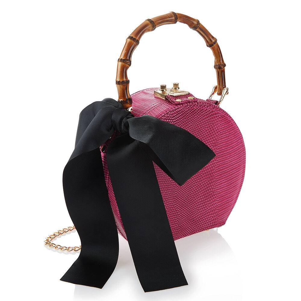 Ottaviani Clutch in ecopelle con fiocco in stoffa
