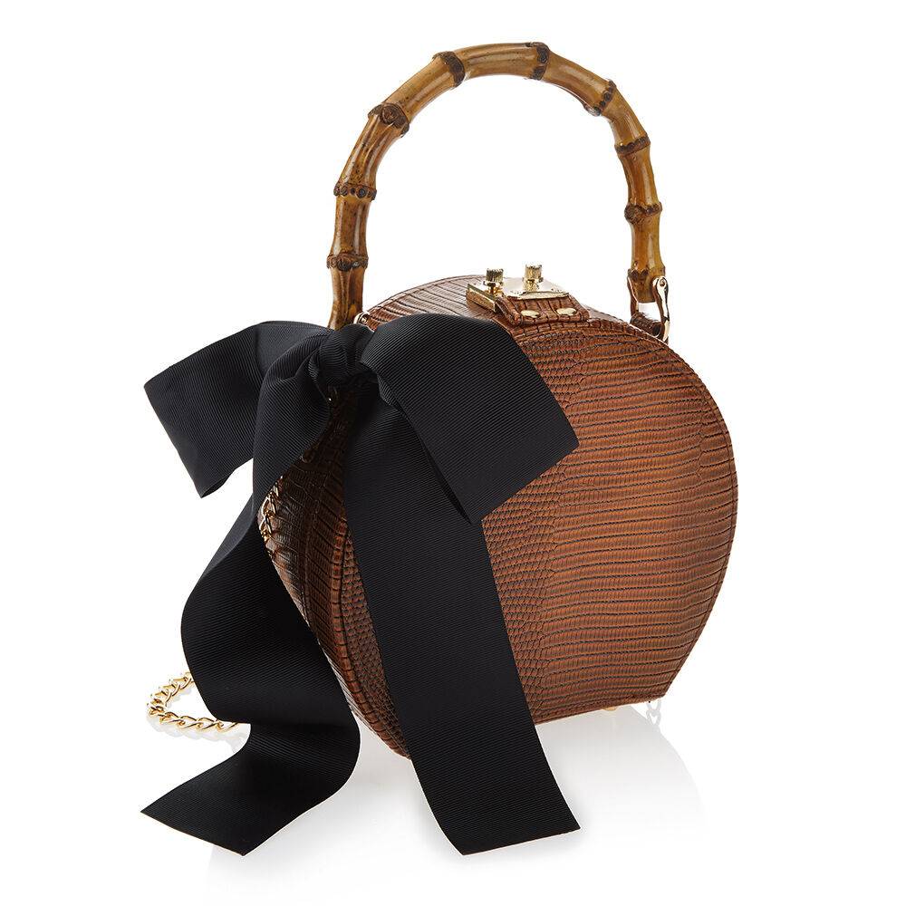 Ottaviani Clutch in ecopelle con fiocco in stoffa