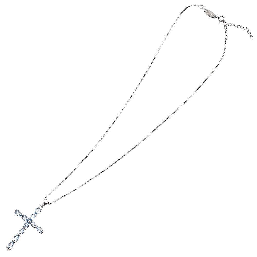 Ottaviani Collana arg. "croce acquamarina"