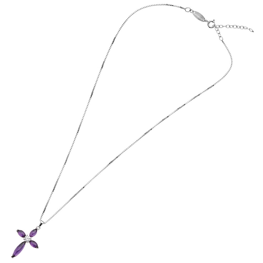 Ottaviani Collana arg. "croce viola"