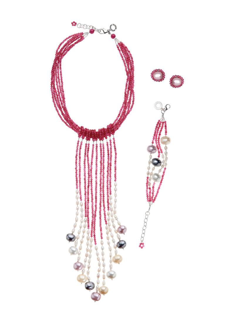 Ottaviani Collana Con Agata, Cristalli E Perle