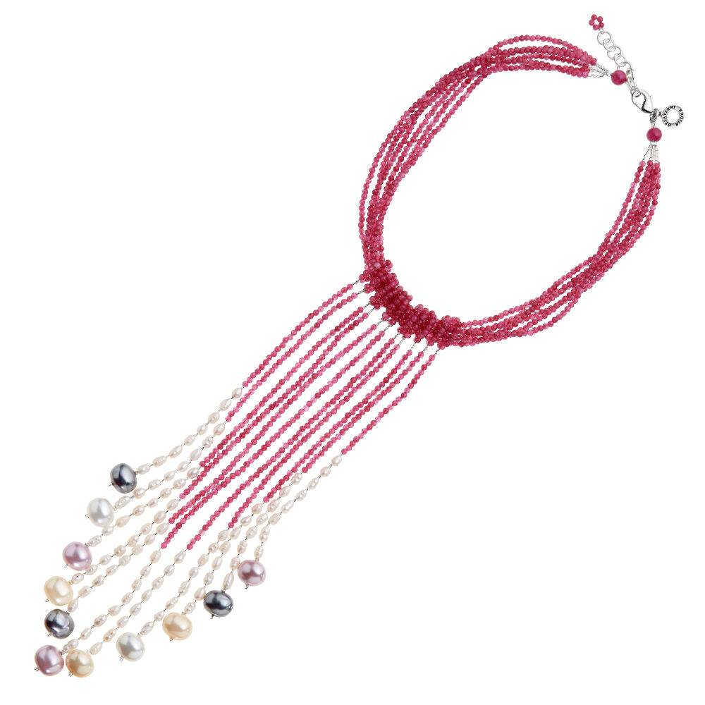 Ottaviani Collana con agata, cristalli e perle