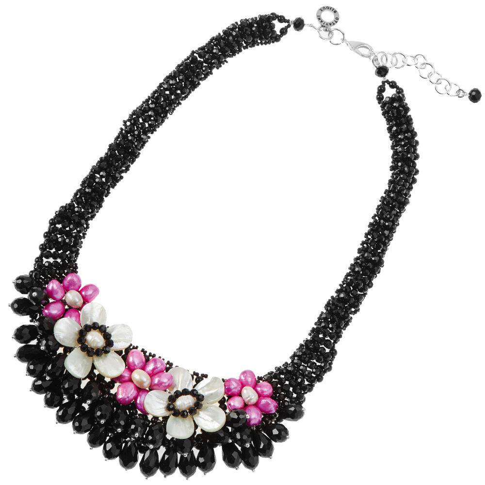 Ottaviani Collana con cristalli, perle e madreperla