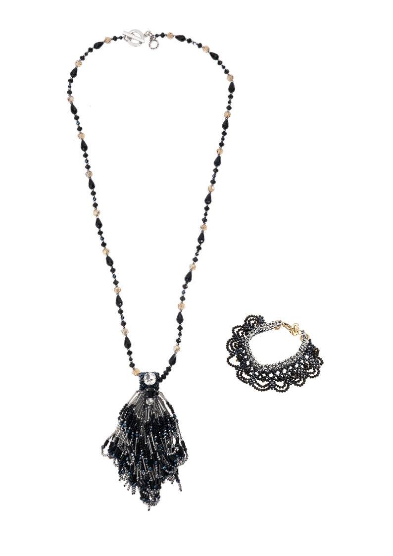 Ottaviani Collana Con Cristalli,strass E Perline