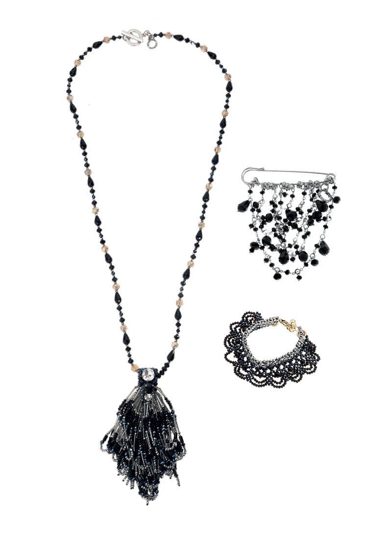 Ottaviani Collana Con Cristalli,strass E Perline