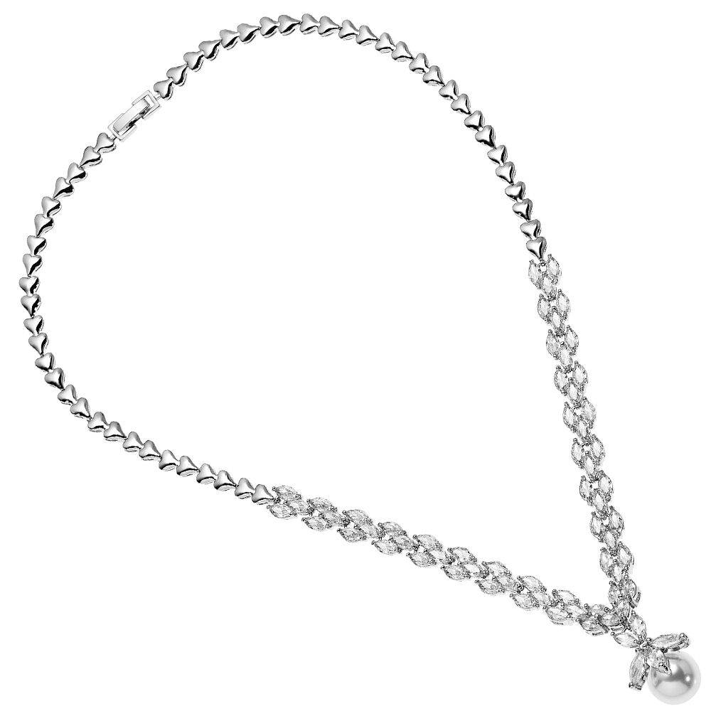 Ottaviani Collana con cubic zirconia e perla
