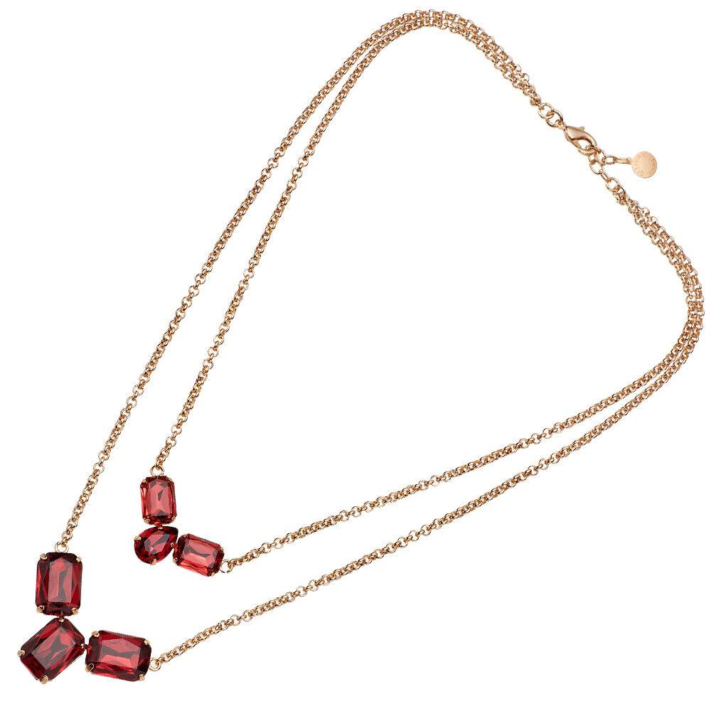 Ottaviani Collana doppio filo dorata con cristalli